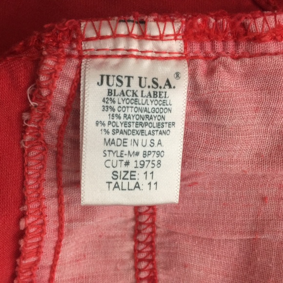 Just USA Juniors 11 Dark Salmon Orange Shorts - Picture 8 of 8